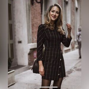 NWOT Shoshanna Upton Dylan black checkered dress.